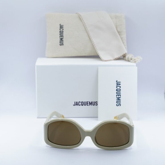 Jacquemus COLAPSO JAC/15 C3 Geometric Sunglasses - Beige/Brown - Picture 3 of 11